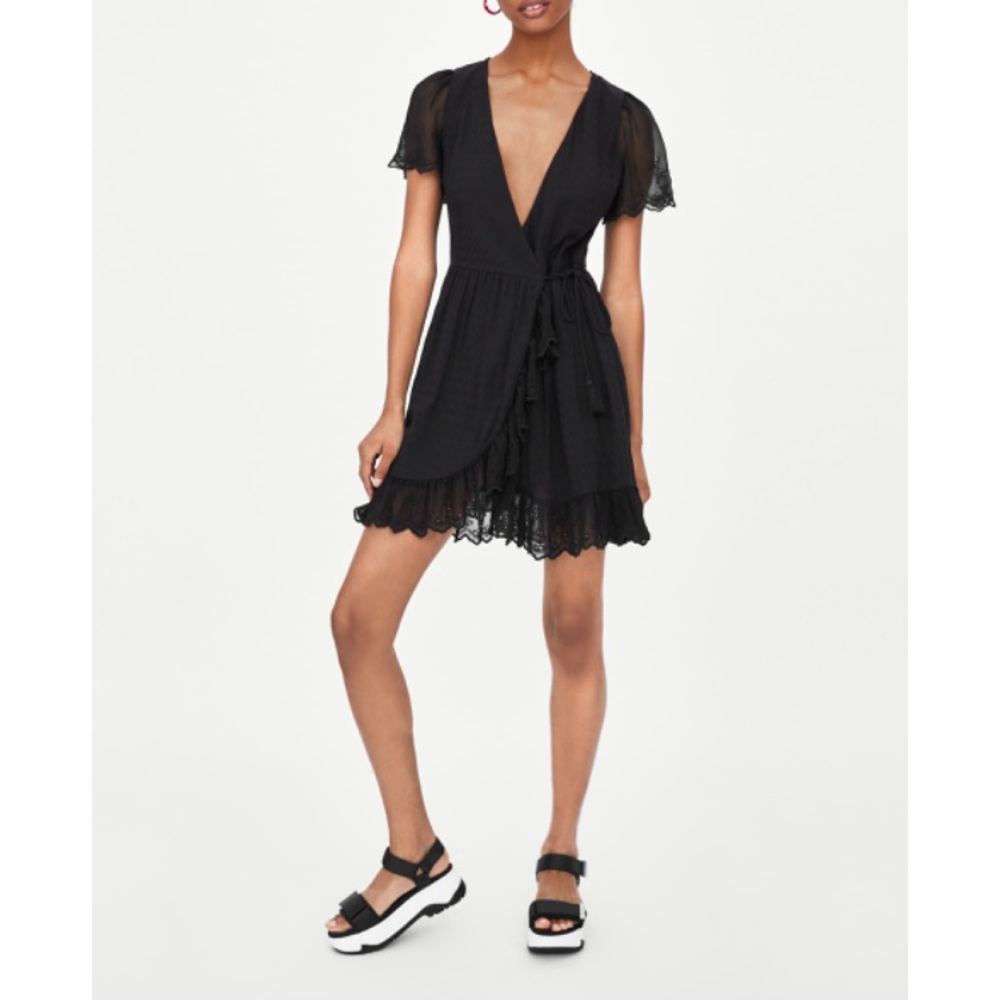 Cross over dress V neck dress